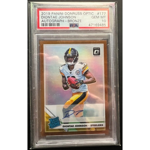 Dionte Johnson‎ | PSA 10 | 2019 | Panini-Donruss Optic | #177 | Holo | Steelers - Picture 1 of 2